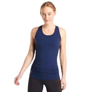 Athleta Speedlight Racerback Tank Top Navy Blue Seamless Wicking Athletic SMALL